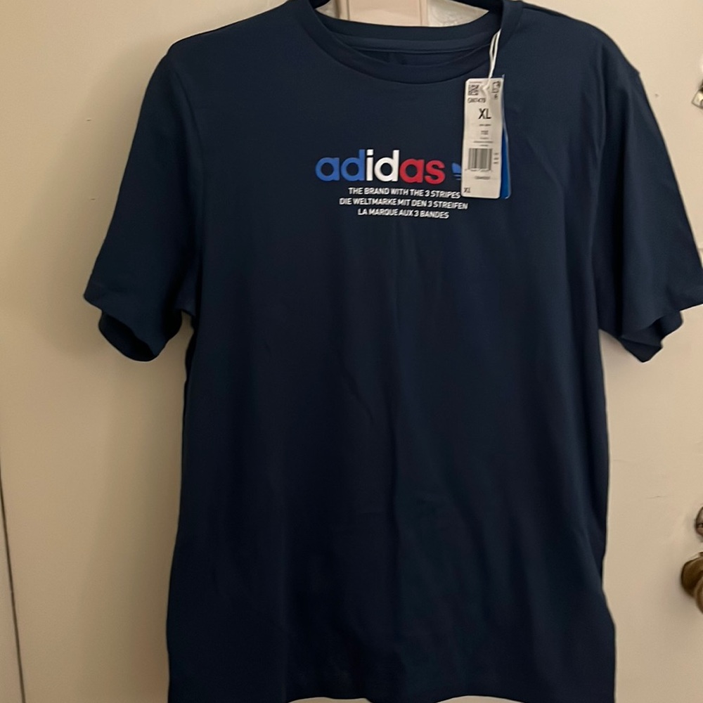 Boys navy adidas t shirt